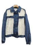Lace-Panel Denim Jacket
