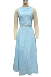 Elegant Eyelet Skirt Set