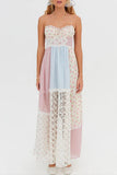 Halter Patchwork Maxi Dress