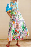 Colorful Cartoon Print Midi Dress