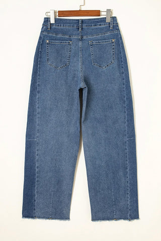 Raw Hem Wide Leg Jeans