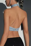 Halter-Neck Sparkly Tank Top