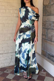 Asymmetrical Floral Casual Dress