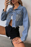 Studded Cropped Denim Jacket
