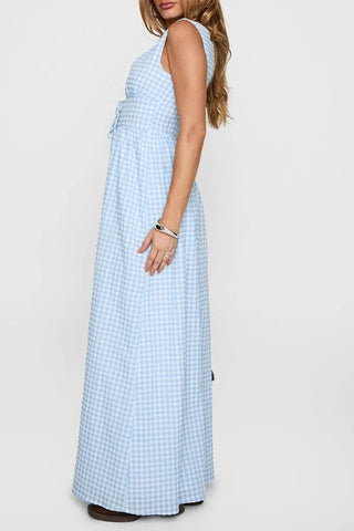 Sleeveless Tie-Front Maxi Dress