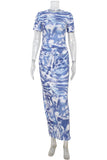 Tie-Dye Maxi Casual Dress