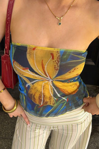 Strapless Floral Tank Top