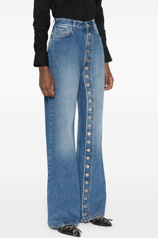 Button-Front Denim Jeans