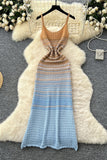 Zigzag Knit Maxi Vacation Dress