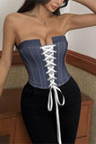 Lace-Up Corset Cami Top