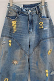 Embellished Barrel Jeans