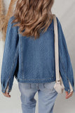 Double Flap Pocket Textured Button Down Jacket