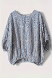 Tie-Back Patterned Blouse
