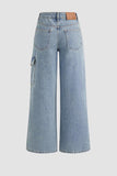 Tie-Detail Wide Leg Jeans