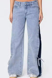Wide-Leg Tie-Detail Jeans