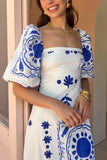 Puff Sleeve A-Line Dress