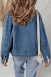 Flap Pocket Textured Button Denim Jacket