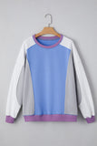 Casual Color Block Pullover Top
