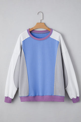 Casual Color Block Pullover Top