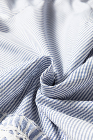 Stripe Patchwork Lace Detail Maxi Dress