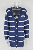 Striped Button-Front Cardigan