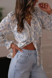 Floral Bow-Tie Blouse