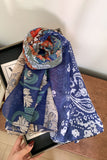 Patterned Scarf with Mixed Prints