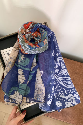 Patterned Scarf with Mixed Prints