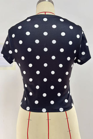 Polka Dot Crew Neck Tee