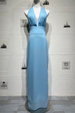 Polka Dot Halter Evening Dress