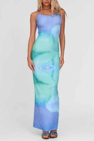 Abstract Print Spaghetti Strap Dress