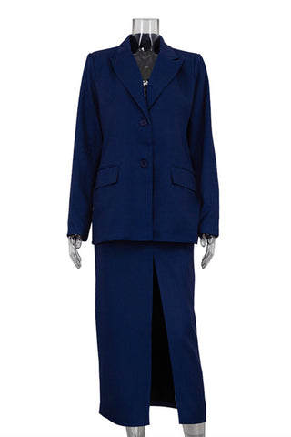 Tailored Blazer and Midi Skirt Set