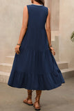 Sleeveless V-Neck Tiered Dress