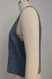 Button-Front Denim Vest