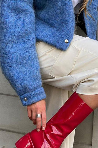 Button-Front Textured Jacket