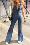 Heart Cutout Denim Jumpsuit