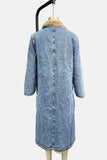 Longline Shearling-Lined Denim Coat