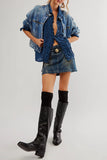 Frill-Trim Button-Front Blouse