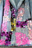 Sequin Embellished Denim Blazer