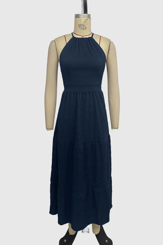 Halter-Neck Tiered Casual Dress