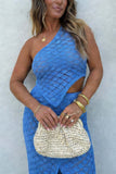 Asymmetrical Skirt Set with Textured Design