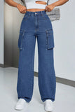 Cargo Pocket Straight-Leg Jeans
