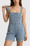 Casual Denim Romper with Pocket Detail