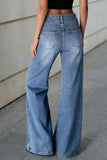 High-Waisted Straight Leg Jeans