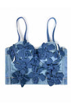Floral Applique Denim Tank Top