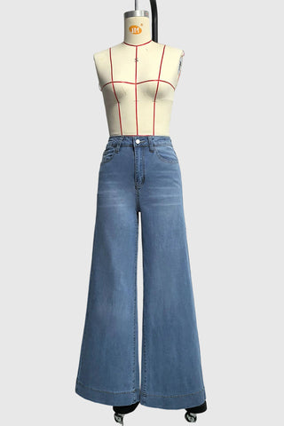 Classic Wide-Leg Denim Trousers