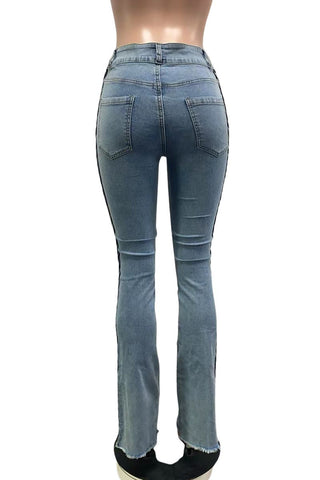 Boho Braided Flare Jeans