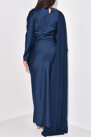 Draped Evening Gown with Elegant Silhouette
