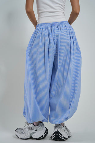 Elastic-Waist Wide-Leg Casual Pants