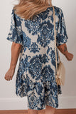 Floral Pattern Button-Front Casual Dress